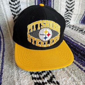 Vintage Reebok Pittsburg Steelers Hat Cap Snapback Football NFL Large Logo